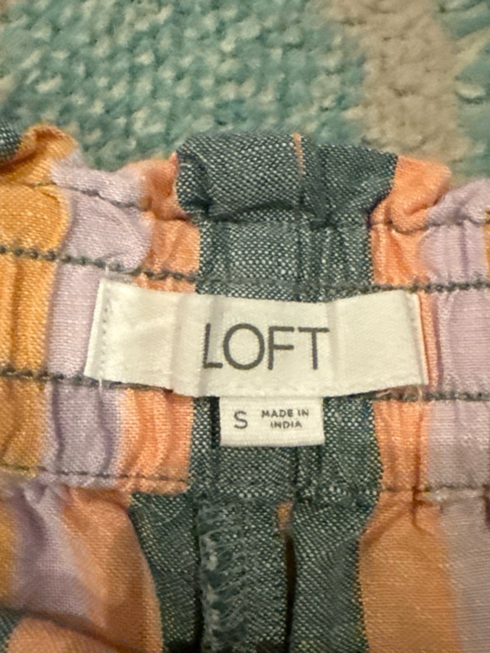 LOFT Multicolor Striped Drawstring Shorts - Picture 4 of 5